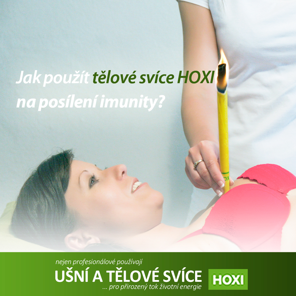 HOXI Ukázka aplikace tělové svíce Hoxi nad brzlík