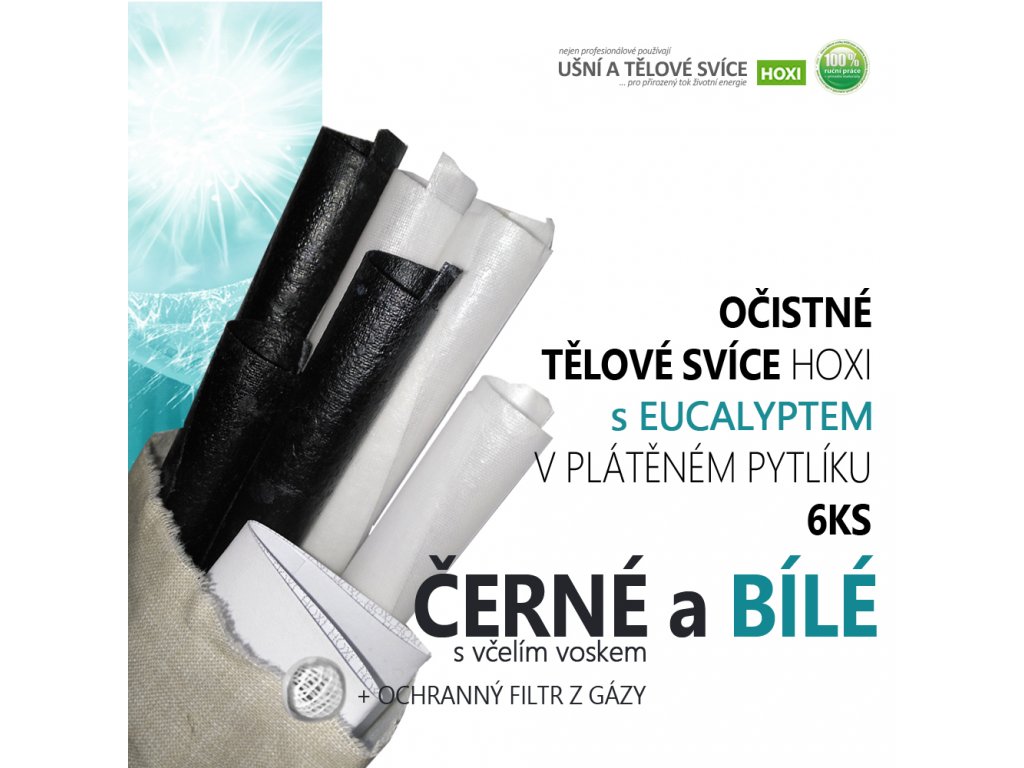 Očistné telové sviece — plátené vrecko 6 ks