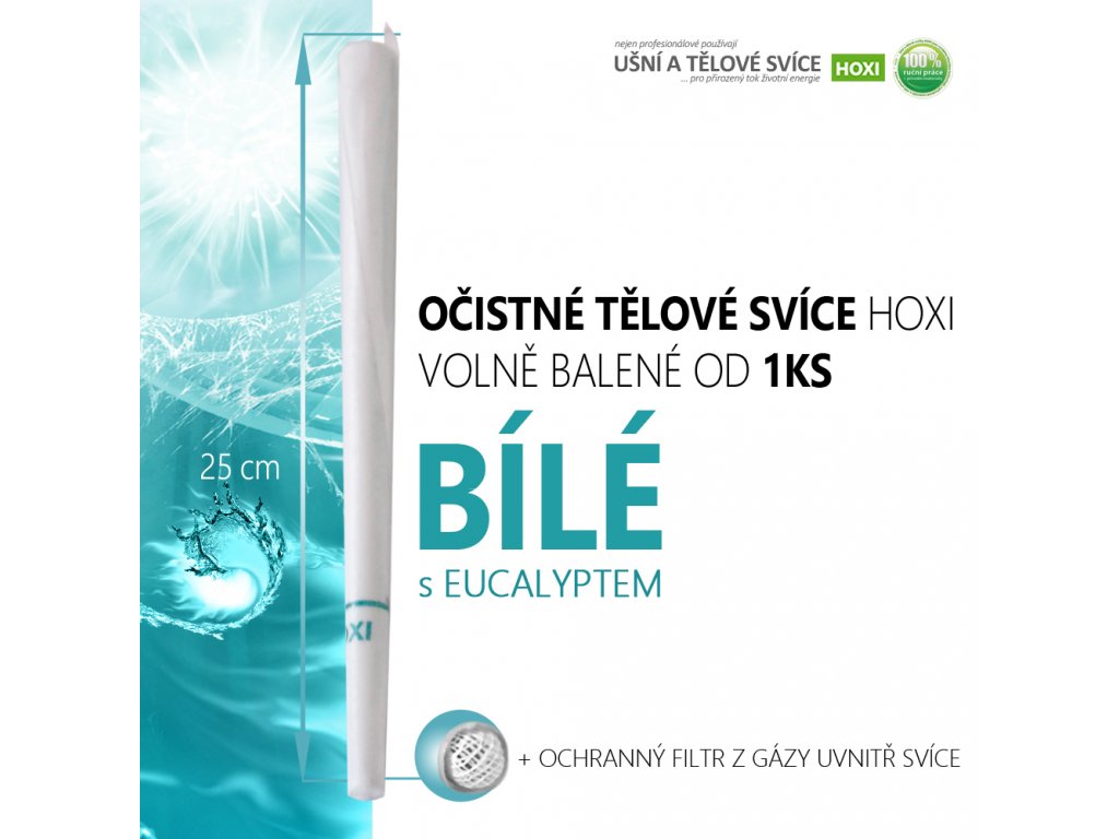 Očistné telové sviece — biele, voľne balené