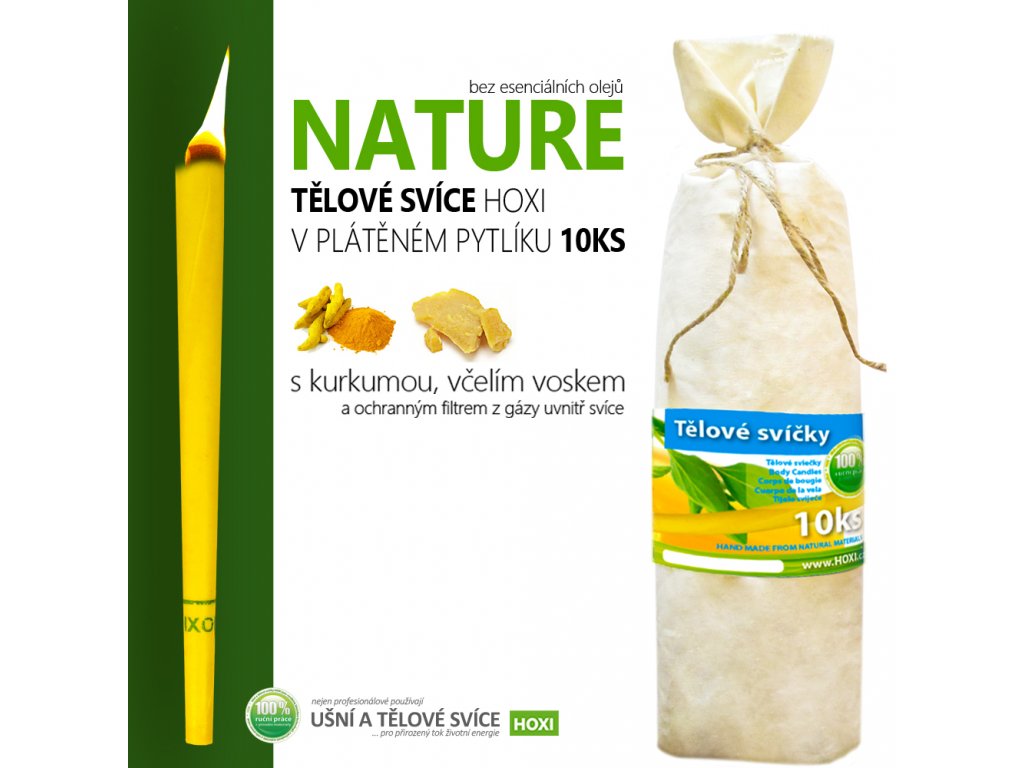 Telové sviečky — plátené vrecko 10 ks