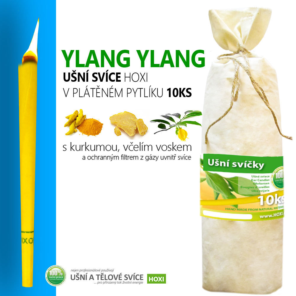 Ušní svíce HOXI® s Ylang Ylang – 10 ks v pytlíku