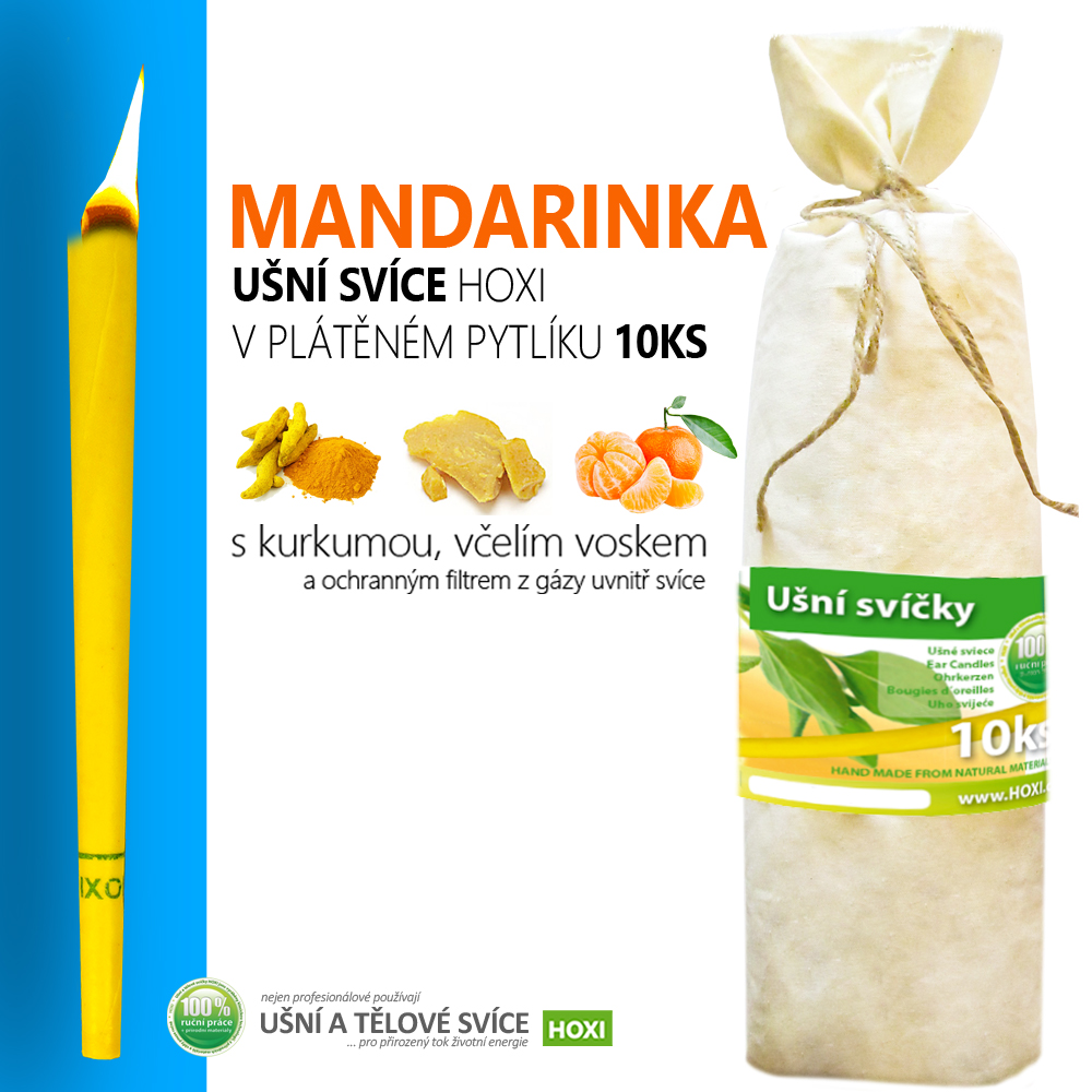 Ušní svíce HOXI® s Mandarinkou – 10 ks v pytlíku