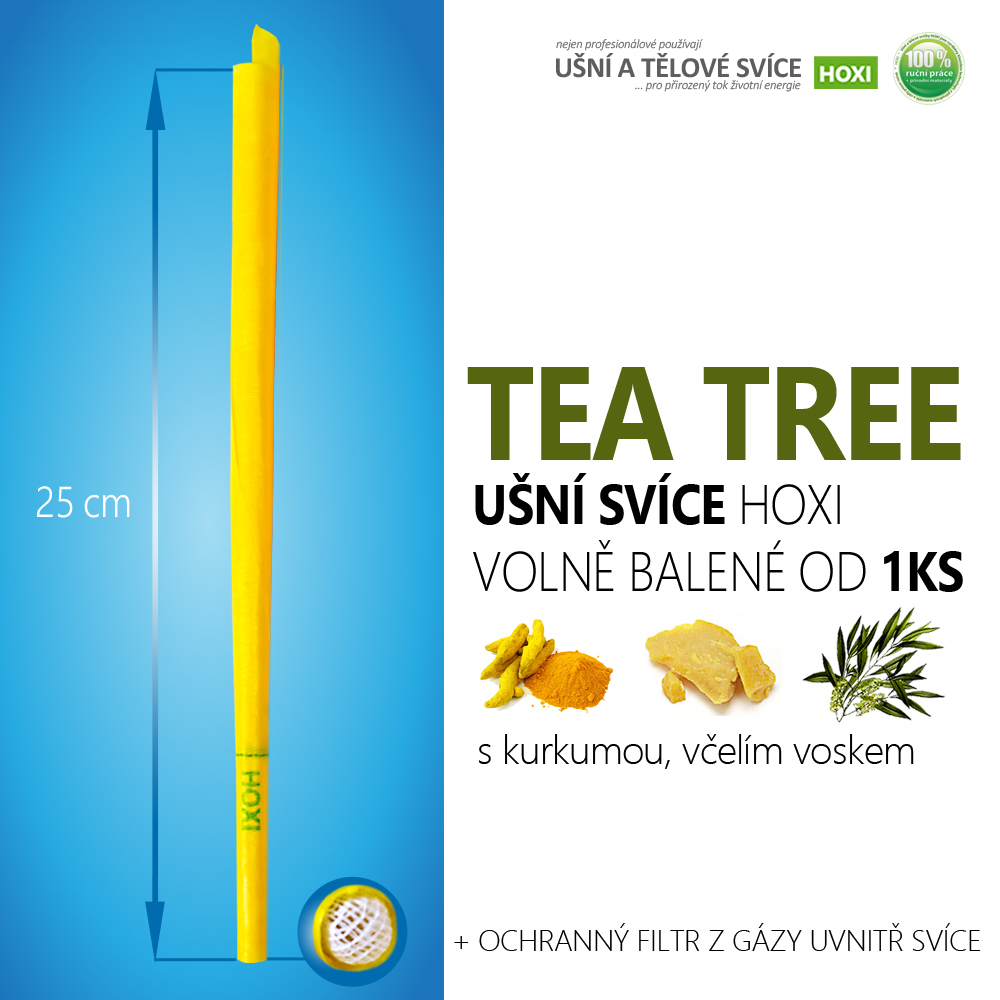 Ušní svíce HOXI® s Tea tree – volně balené