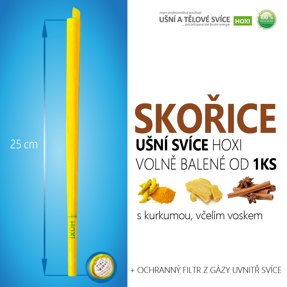 Ušní svíce HOXI® – Skořice – volně balené