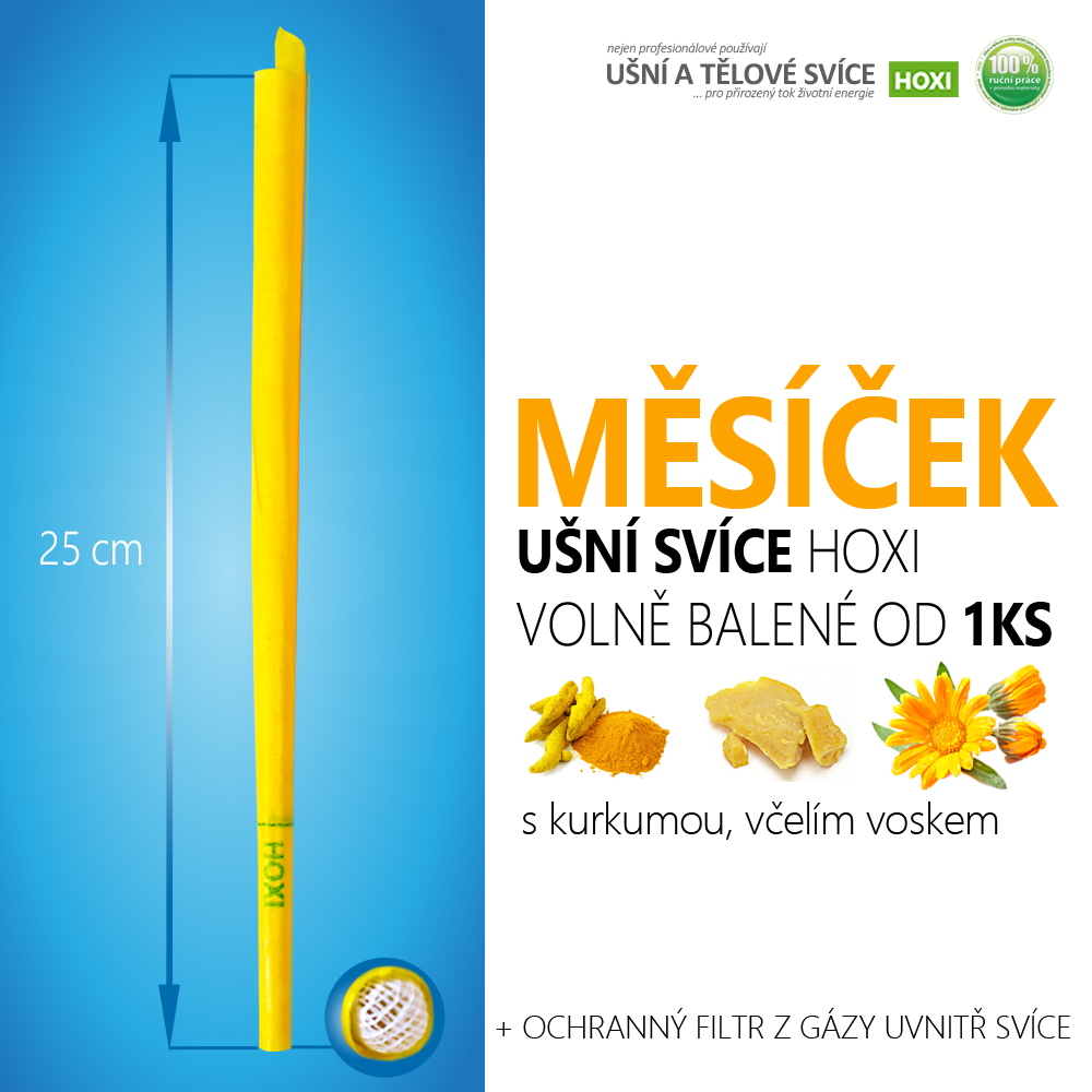 Ušní svíce HOXI® s Měsíčkem – volně balené
