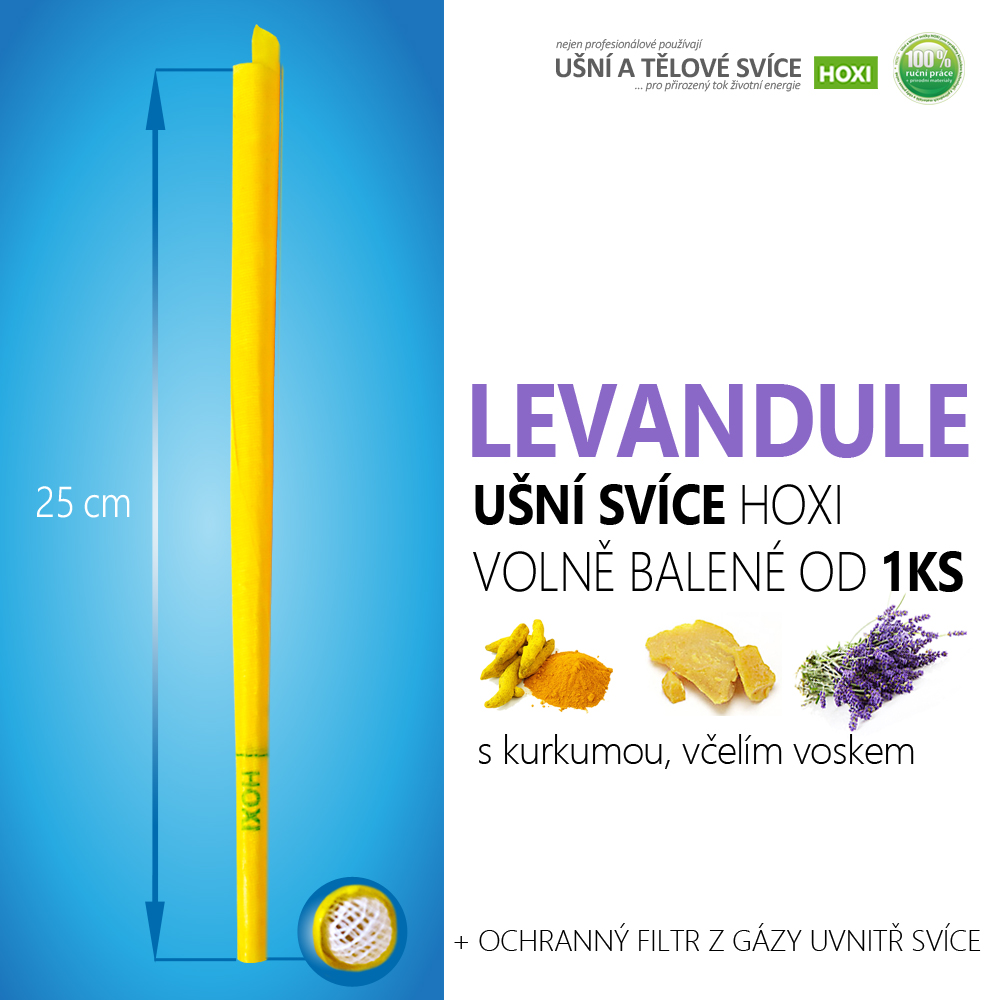 Ušní svíce HOXI® s levandulí – volně balené