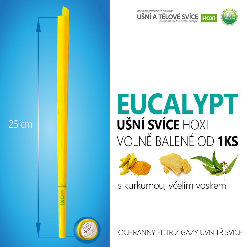 Ušní svíce HOXI® s eukalyptem – volně balené