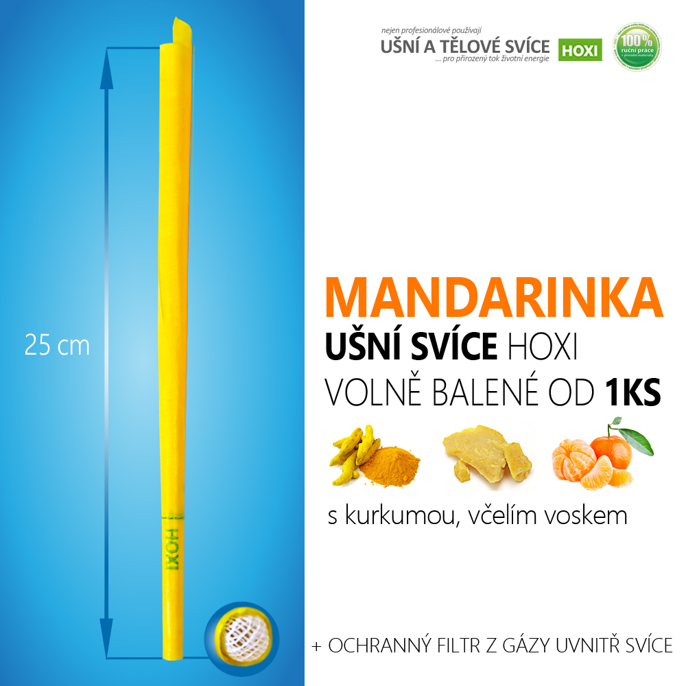 Ušní svíce HOXI® s mandarinkou – volně balené