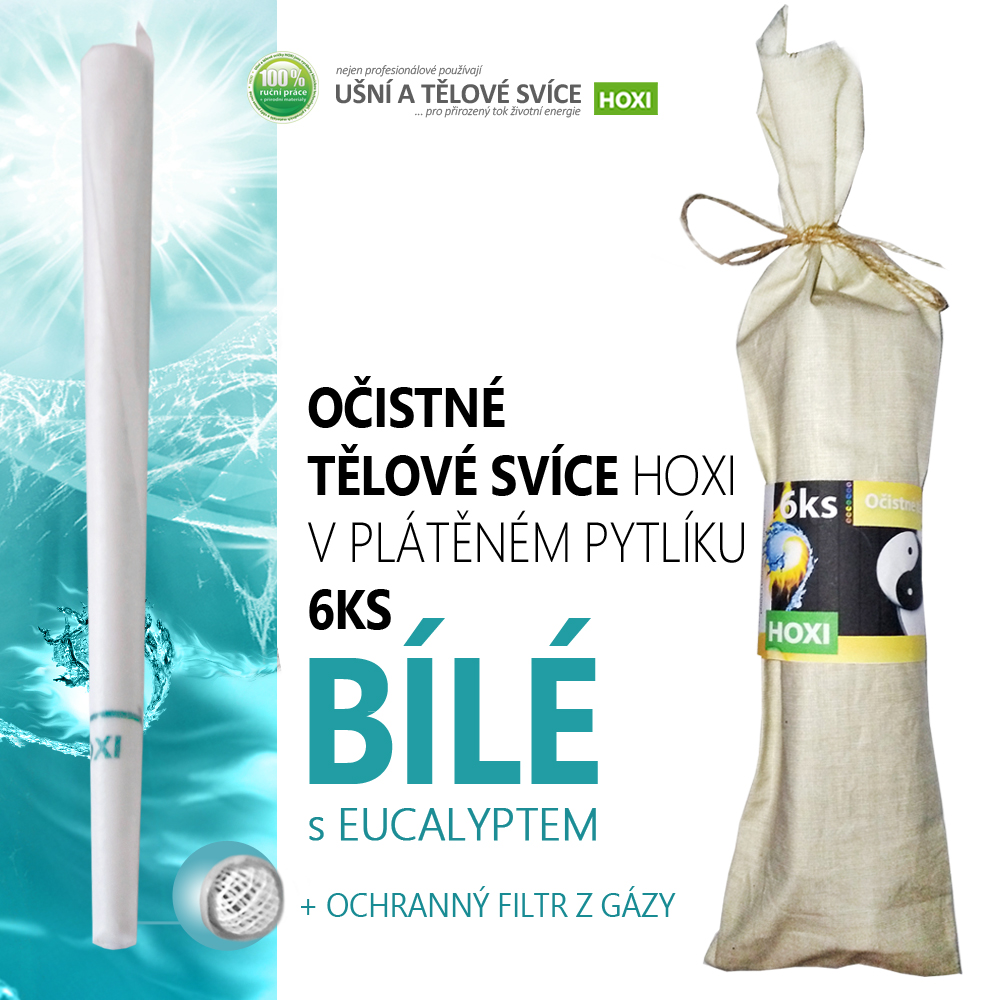 Očistné tělové svíce HOXI® bílé – 6 ks