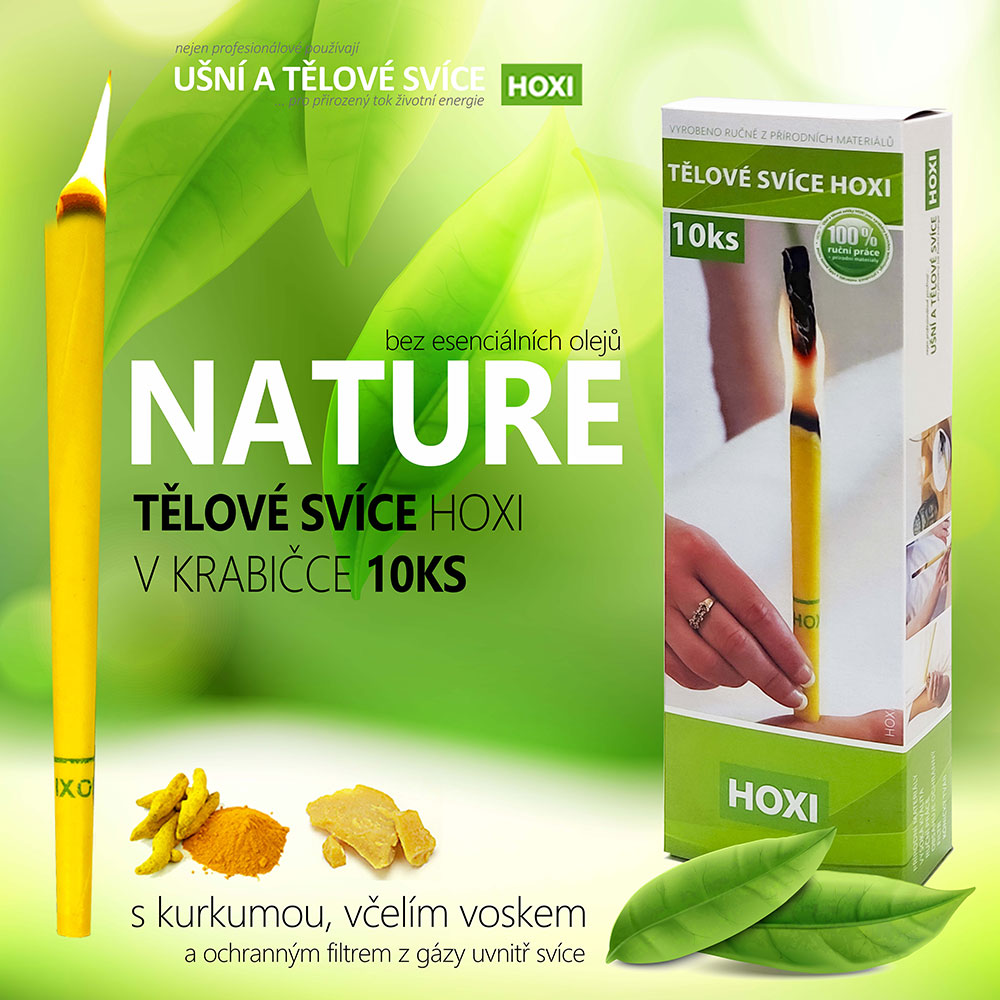 Tělové svíce HOXI® NATURE 10ks v krabičce