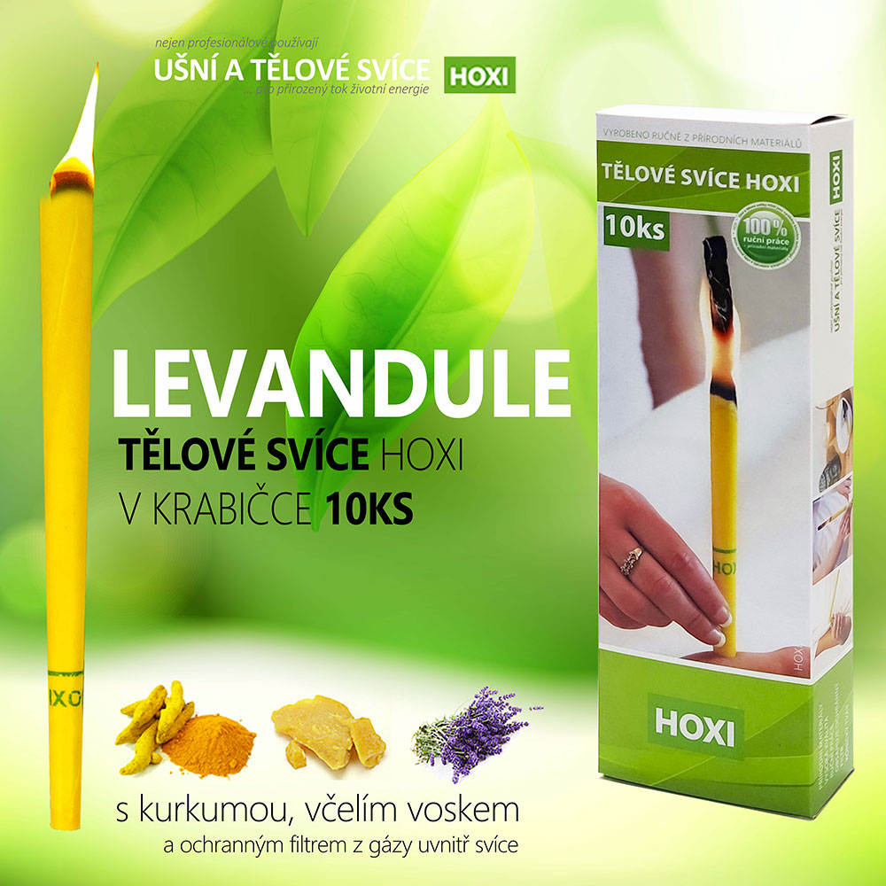 Tělové svíce HOXI® s Levandulí 10ks v krabičce