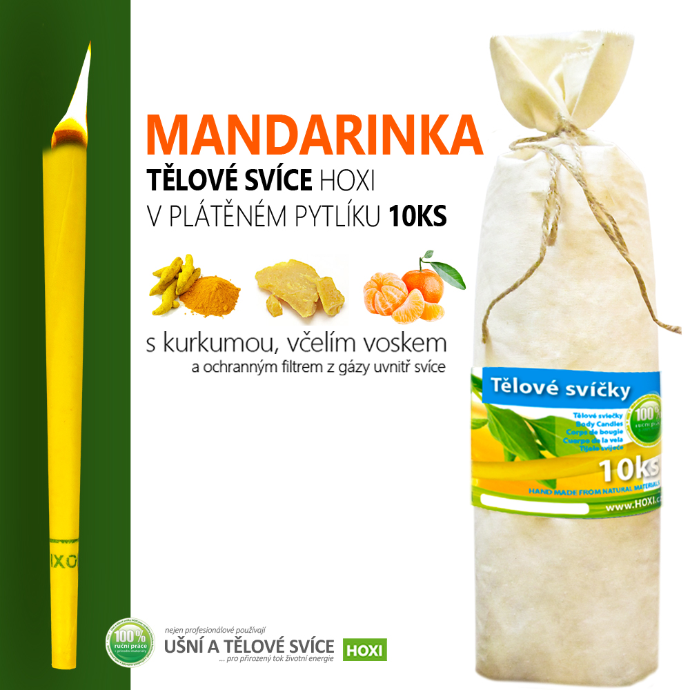 Tělové svíce HOXI® s Mandarinkou 10ks v pytlíku