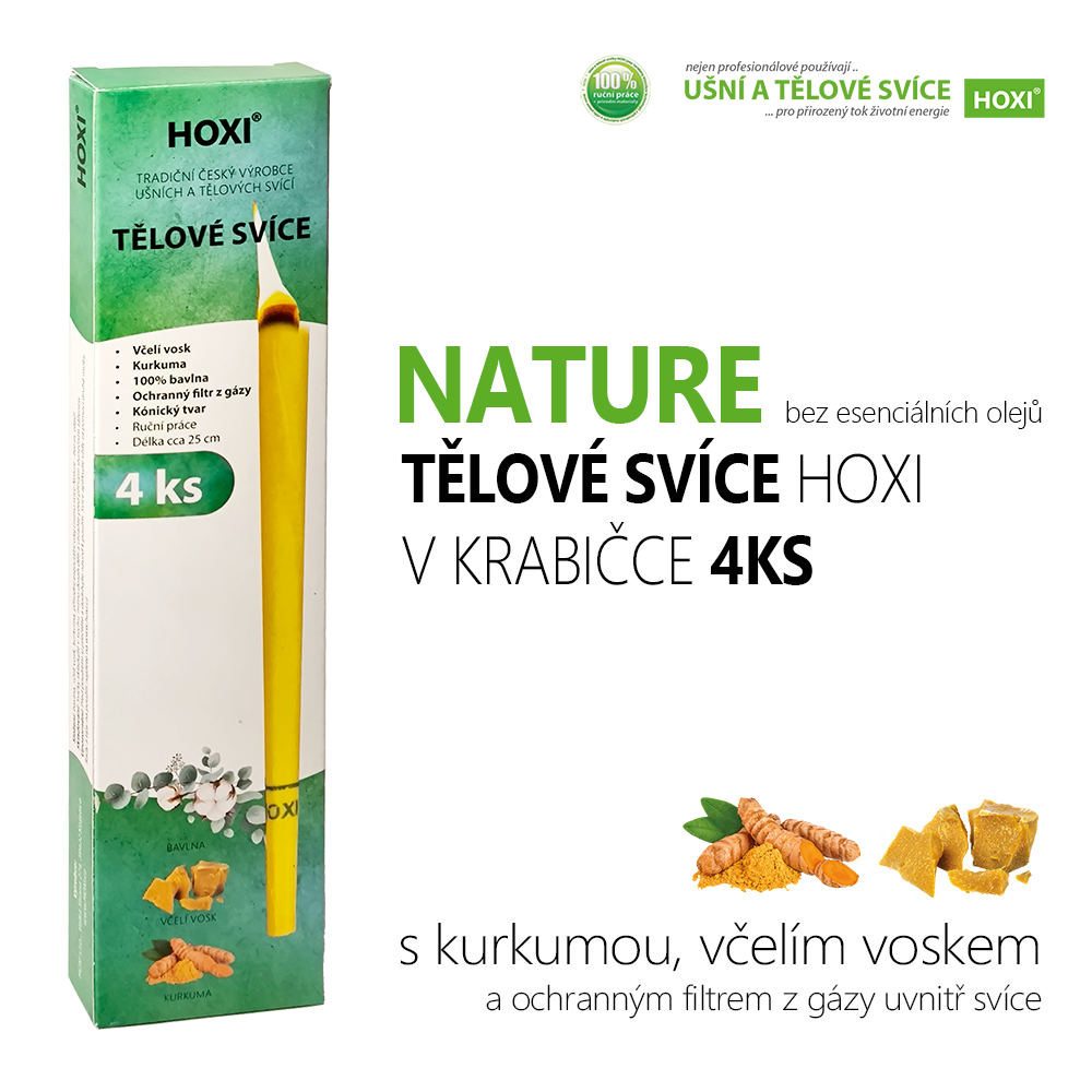 Tělové svíce HOXI® NATURE 4ks v krabičce