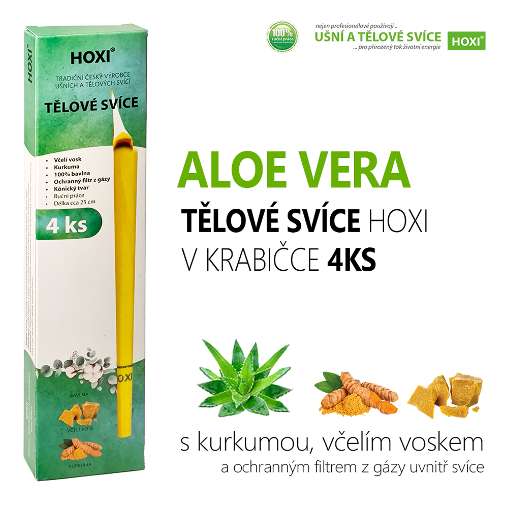 Tělové svíce HOXI® s Aloe Vera 4ks v krabičce