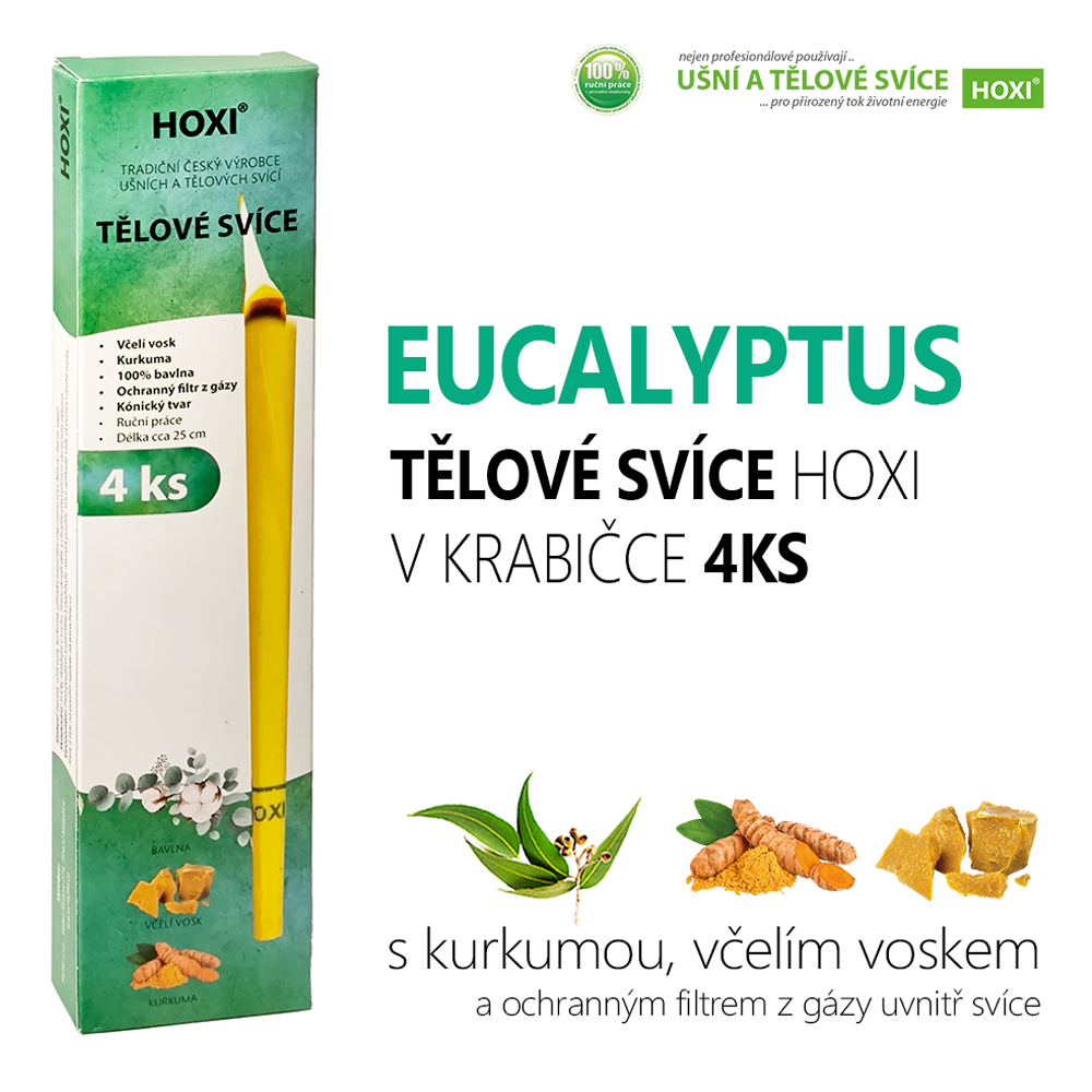 Tělové svíce HOXI® s Eucalyptem 4ks v krabičce