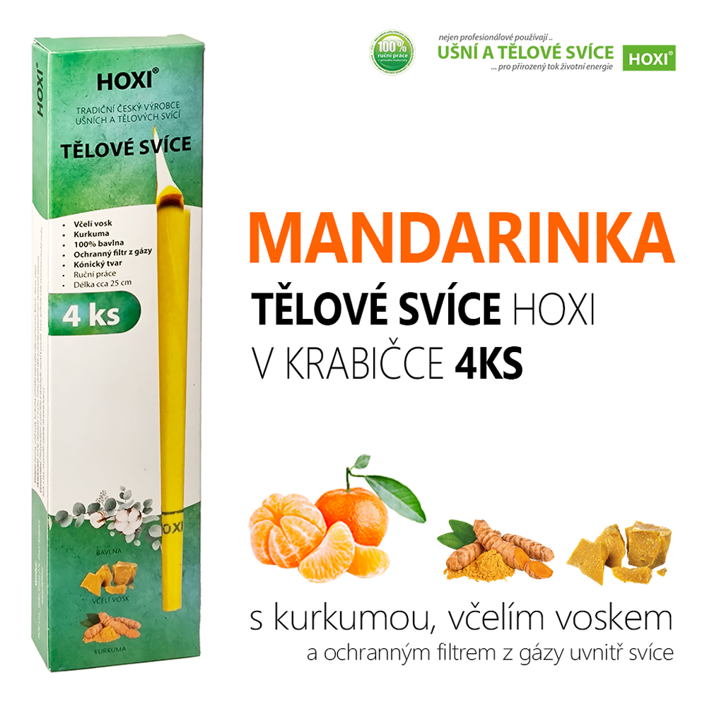 Tělové svíce HOXI® s Mandarinkou 4ks v krabičce