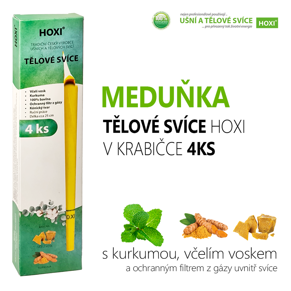 Tělové svíce HOXI® s Meduňkou 4ks v krabičce