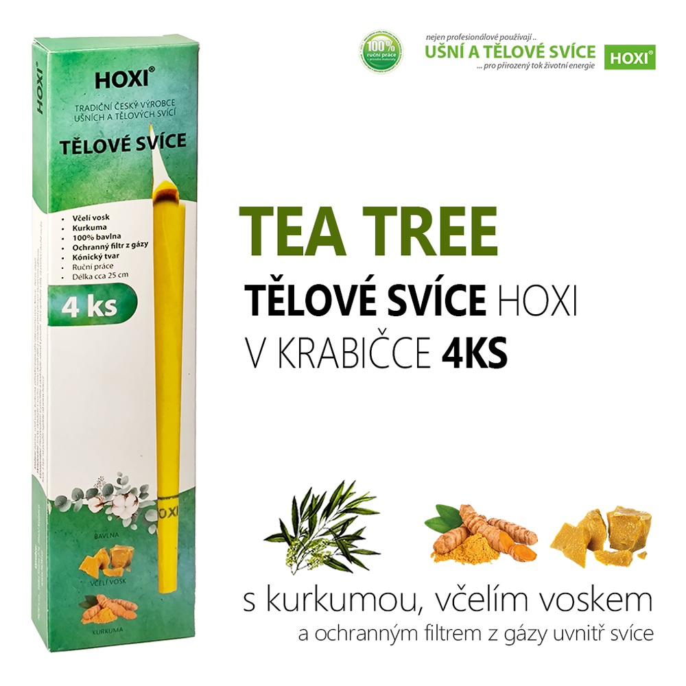 Tělové svíce HOXI® s Tea Tree 4ks v krabičce