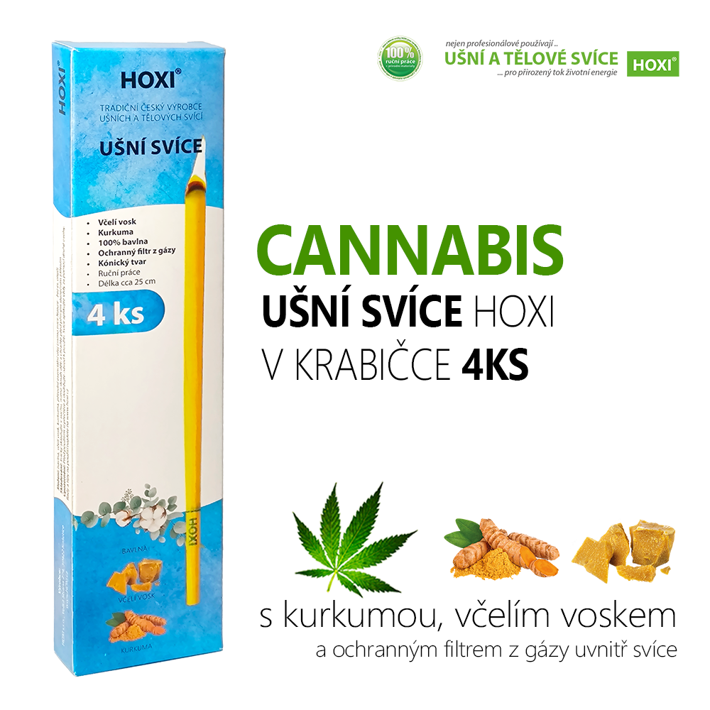 Ušní svíce HOXI® s Cannabisem – 4 ks v krabičce