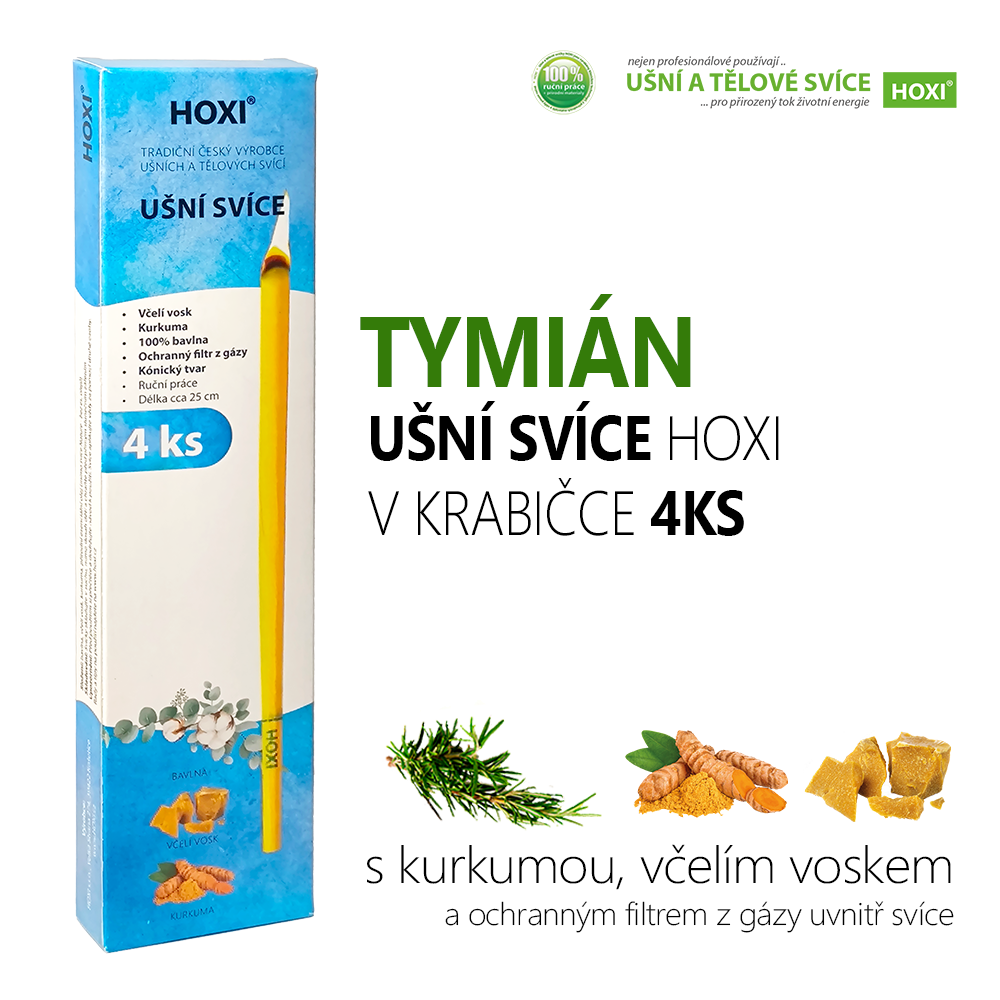 Ušní svíce HOXI® s tymiánem 4 ks v krabičce