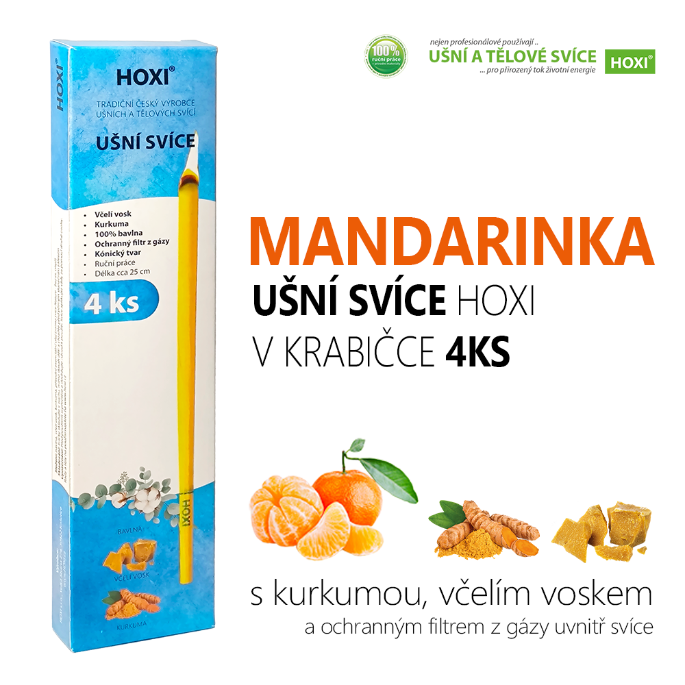 Ušní svíce HOXI® s Mandarinkou – 4 ks v krabičce