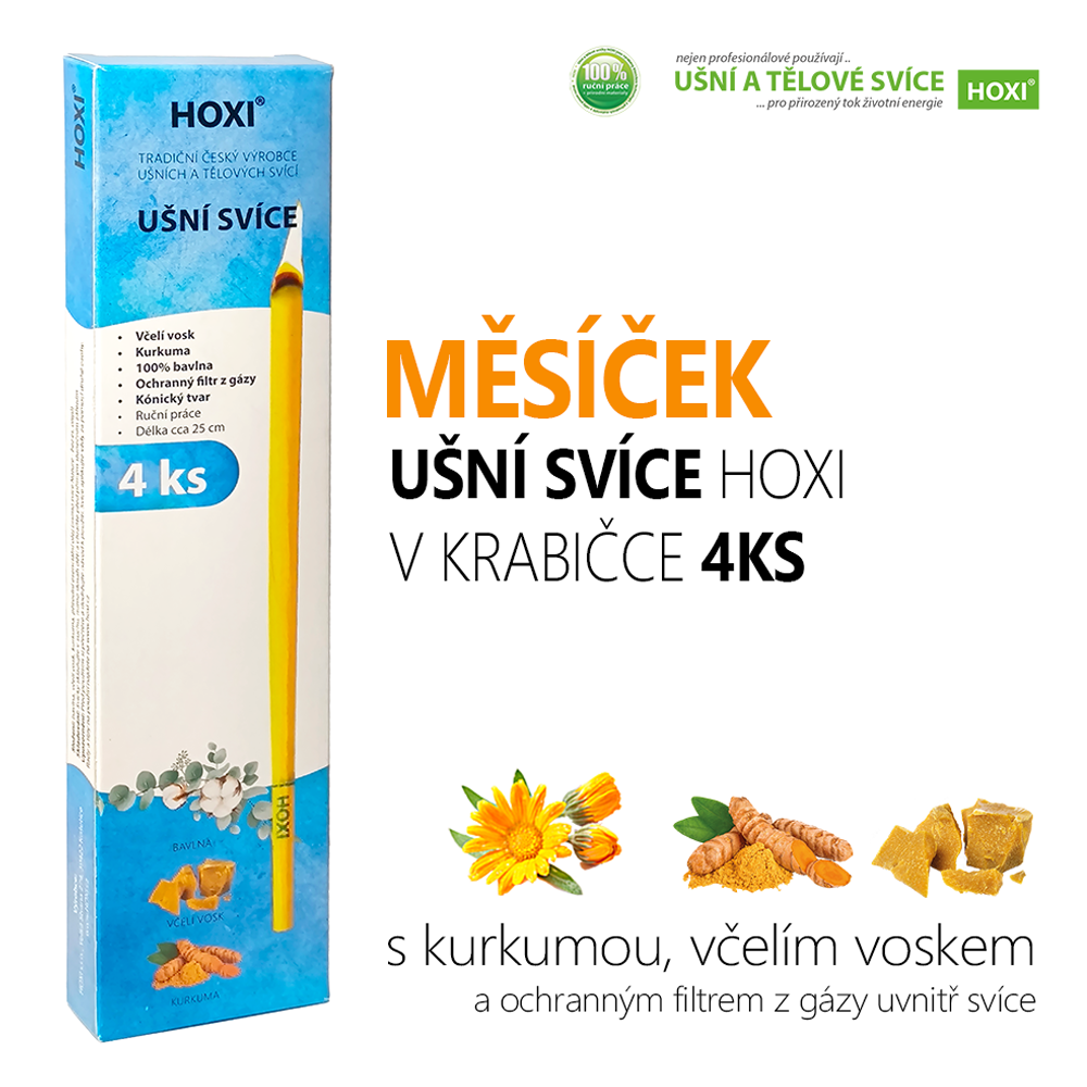 Ušní svíce HOXI® s Měsíčkem – 4 ks v krabičce