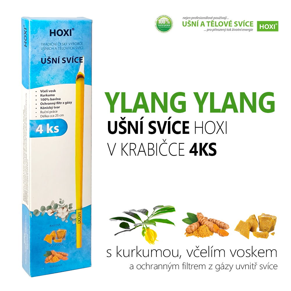 Ušní svíce HOXI® s Ylang Ylang – 4 ks v krabičce