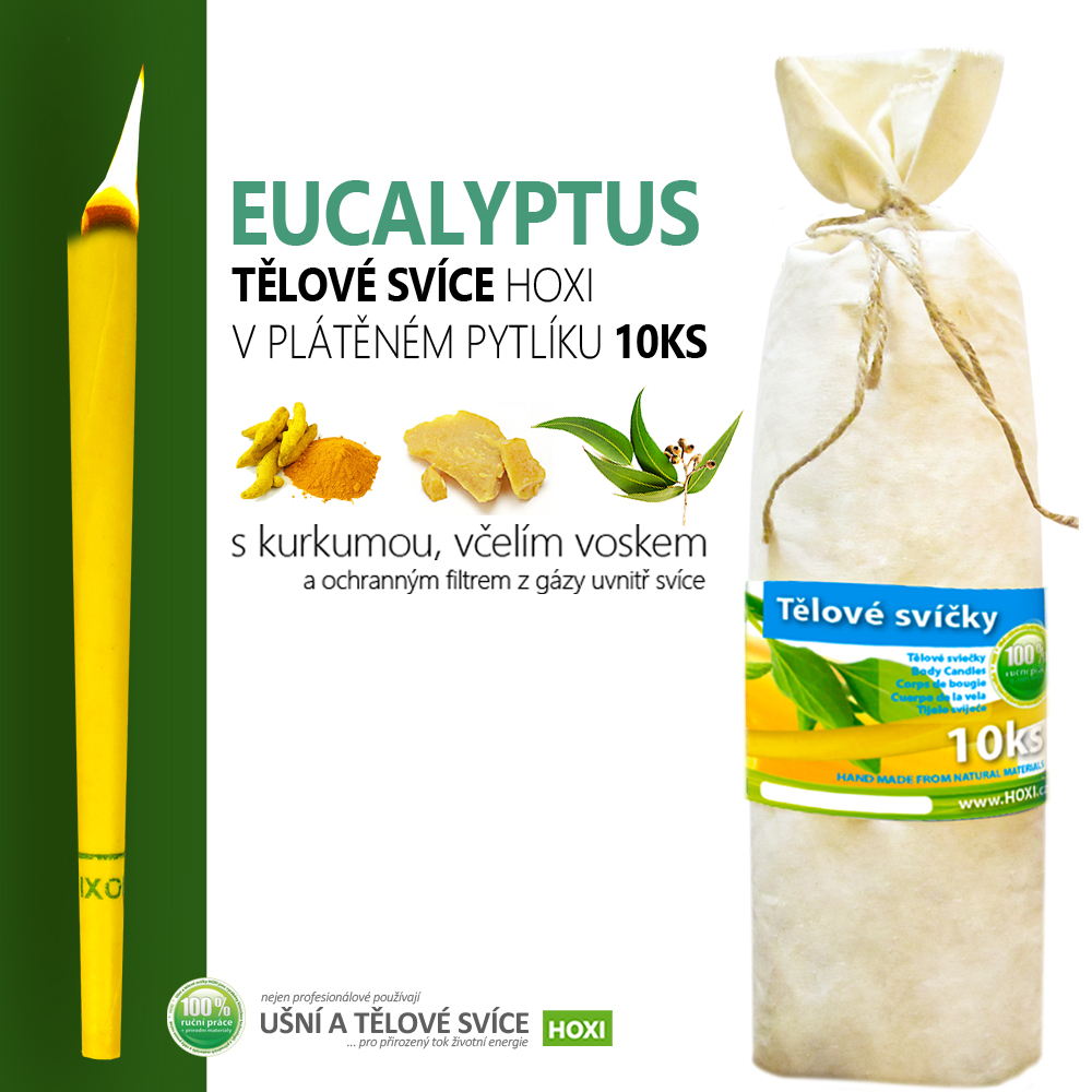 Tělové svíce HOXI® s Eucalyptem 10ks v pytlíku
