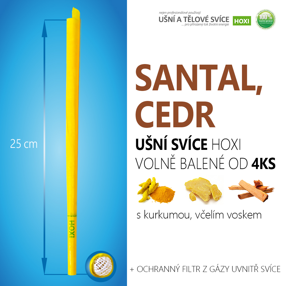 Ušní svíce HOXI® – Santal & Cedr – volně balené