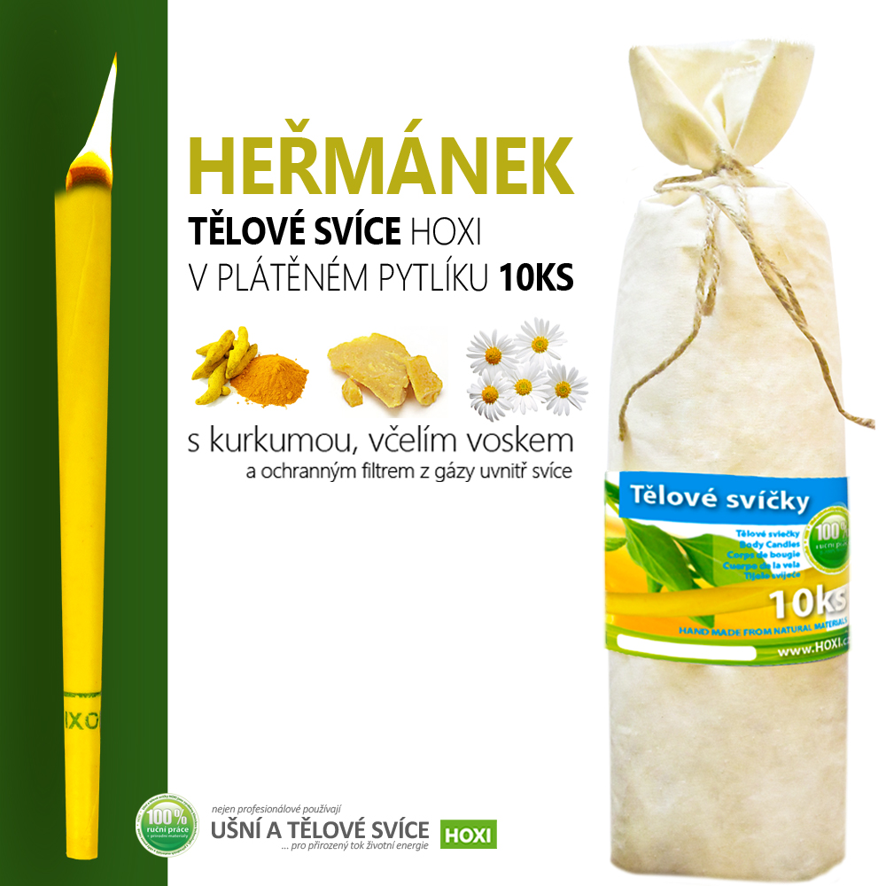 Tělové svíce HOXI® s Heřmánkem 10ks v pytlíku