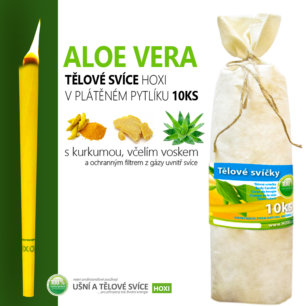 Tělové svíce HOXI® s Aloe Vera 10ks v pytlíku