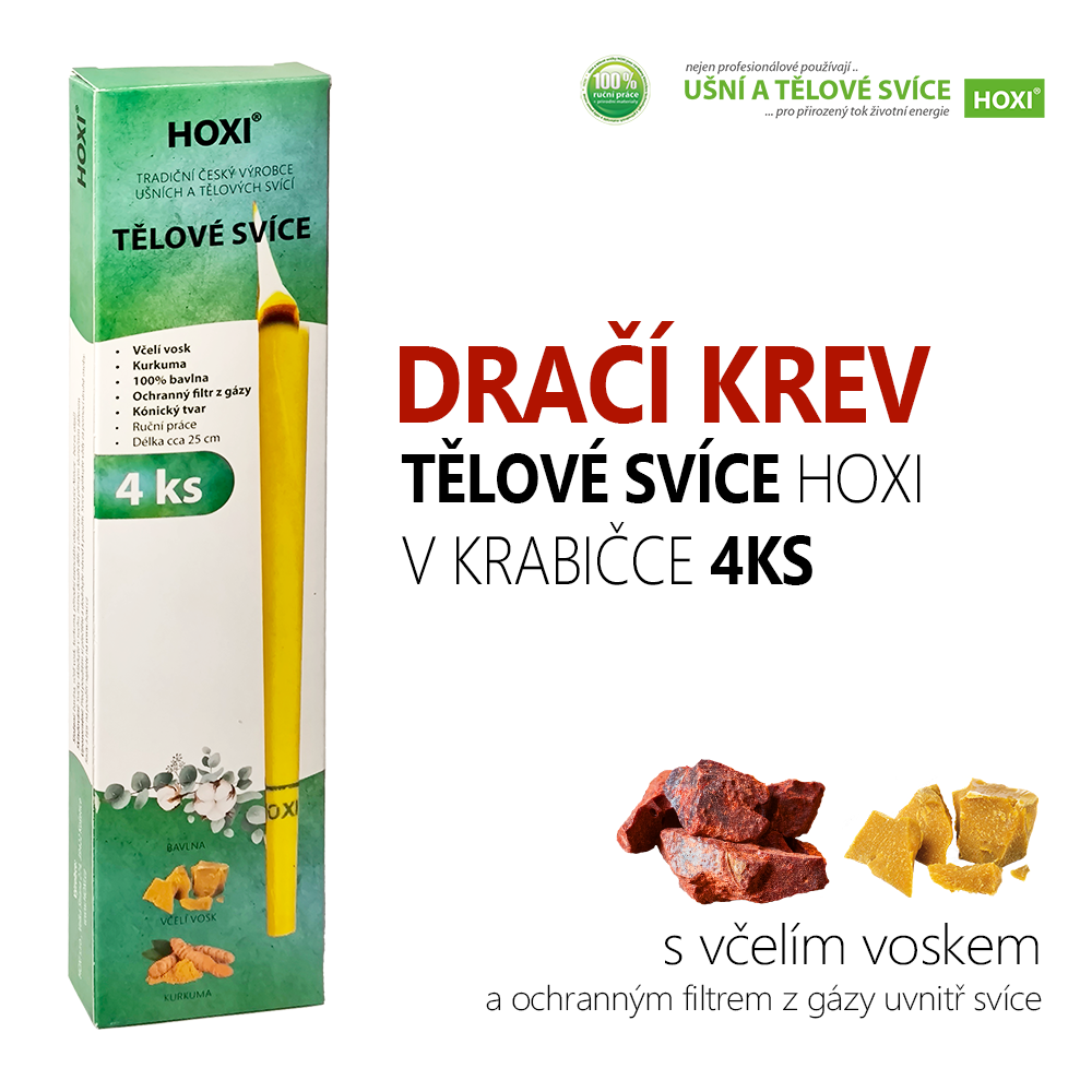Tělové svíce HOXI® Dračí krev 4ks v krabičce