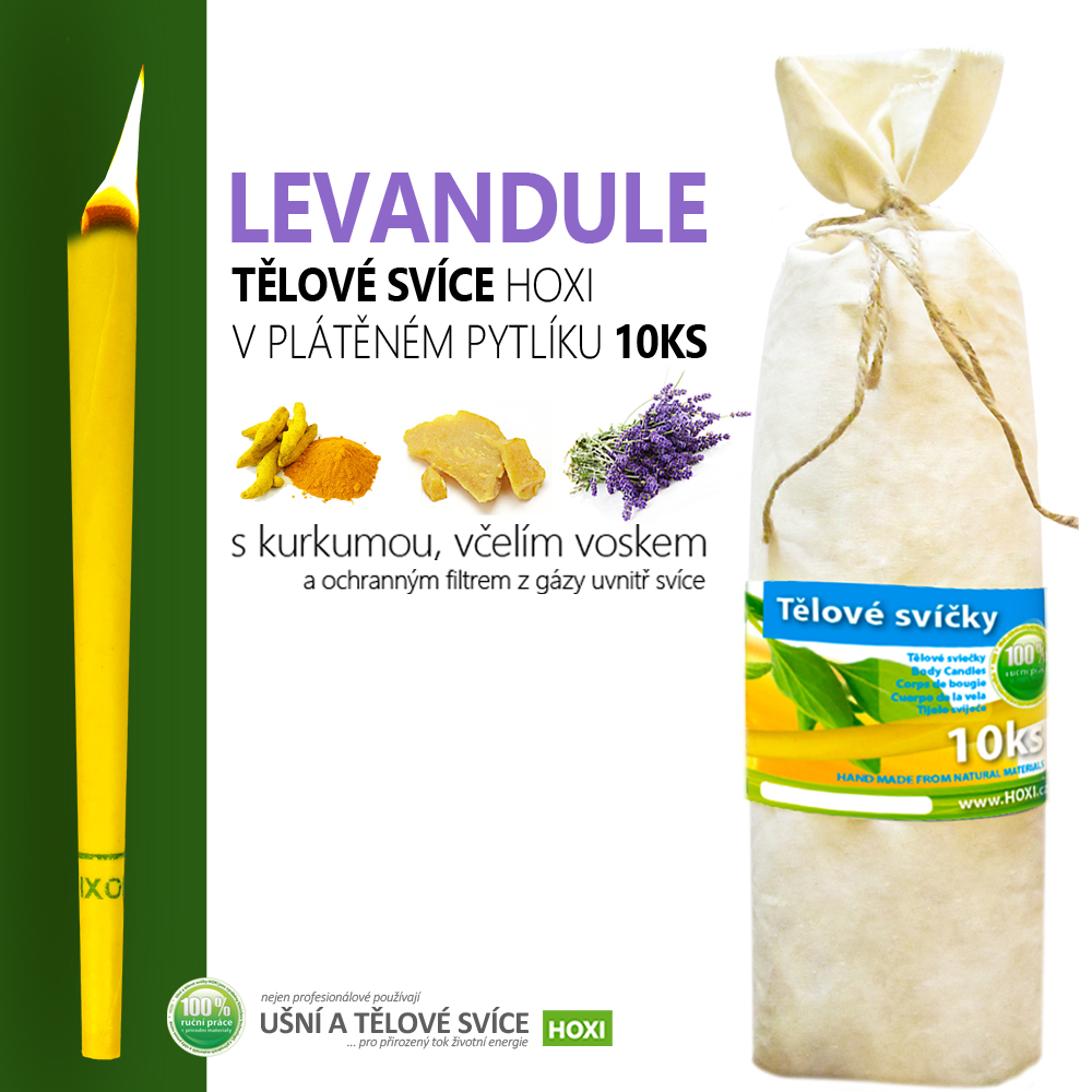 Tělové svíce HOXI® s Levandulí 10ks v pytlíku