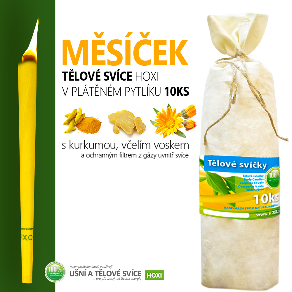 Tělové svíce HOXI® s Měsíčkem 10ks v pytlíku