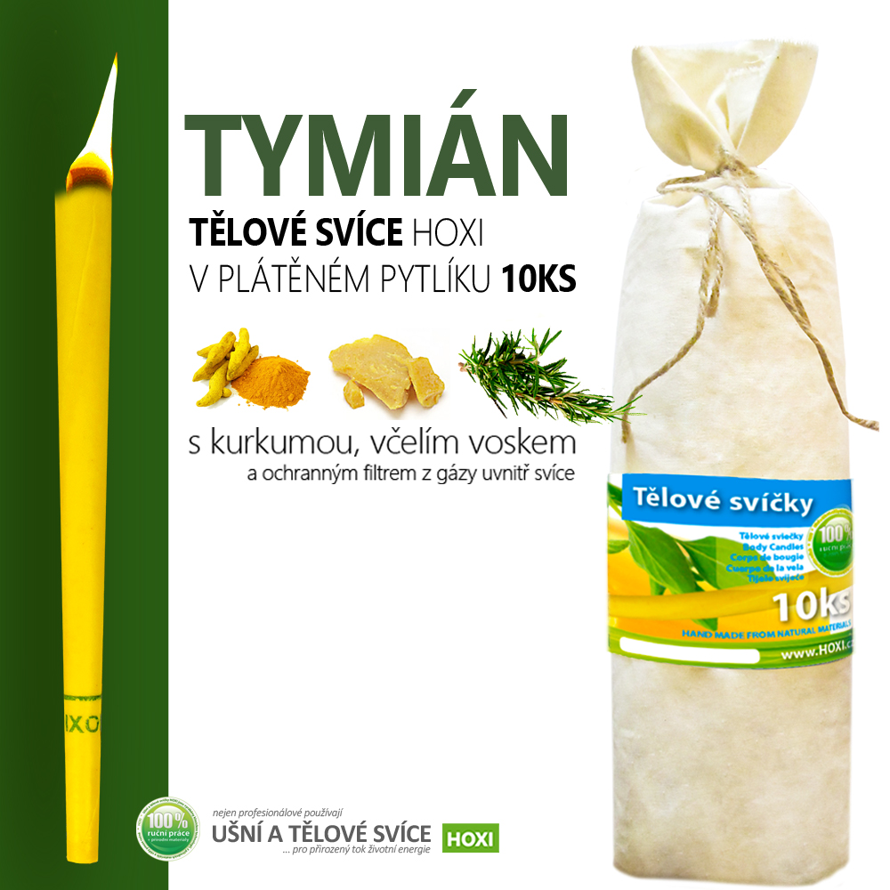 Tělové svíce HOXI® s Tymiánem 10ks v pytlíku