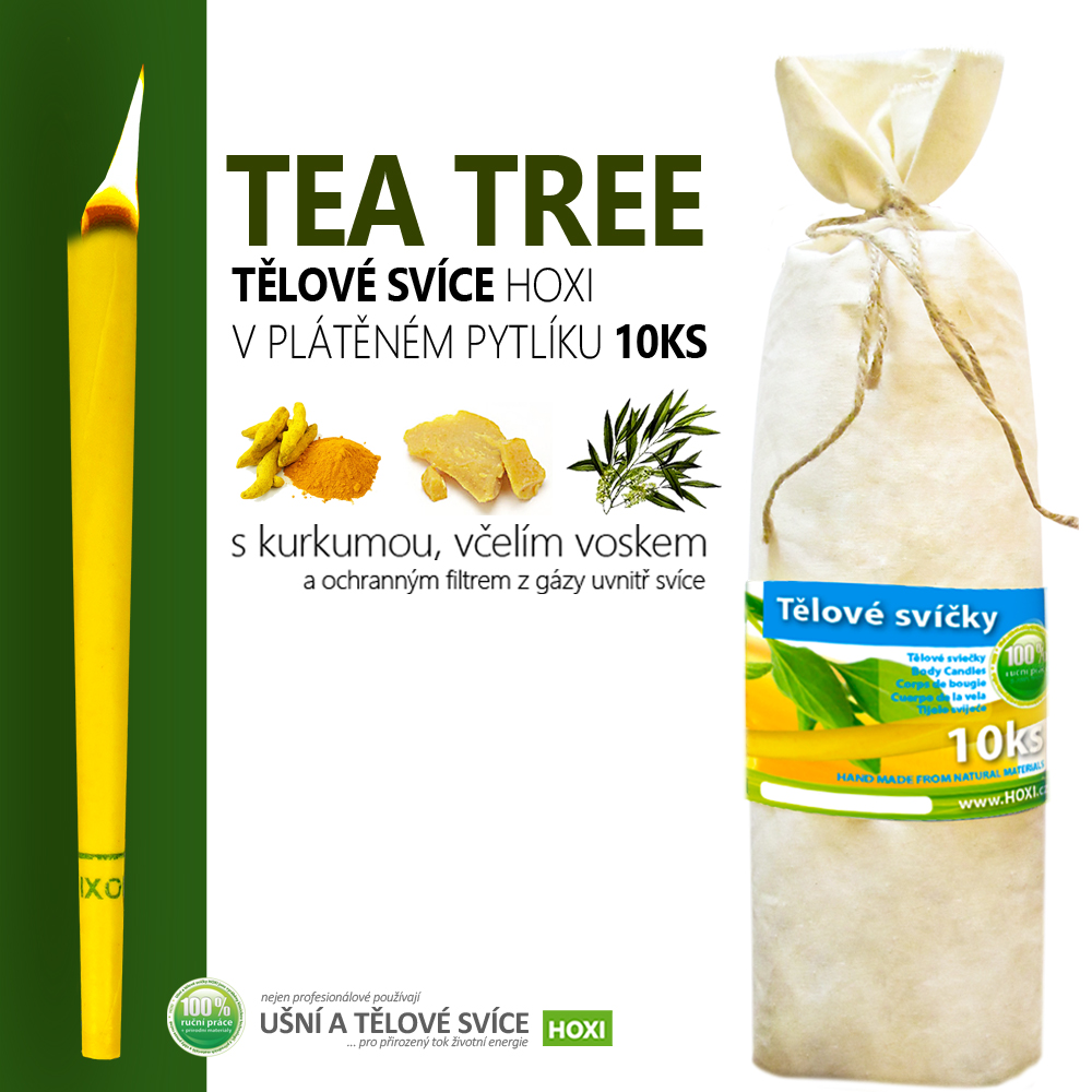 Tělové svíce HOXI® s Tea Tree 10ks v pytlíku