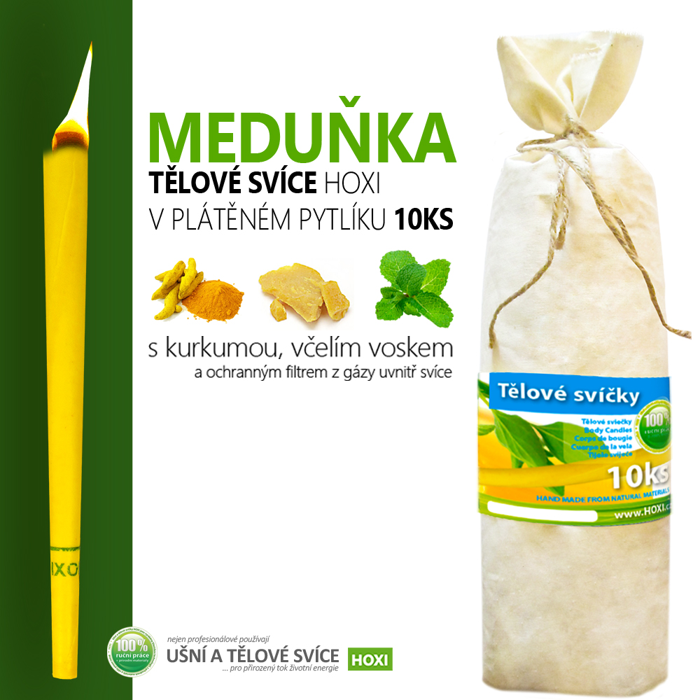 Tělové svíce HOXI® s Meduňkou 10ks v pytlíku
