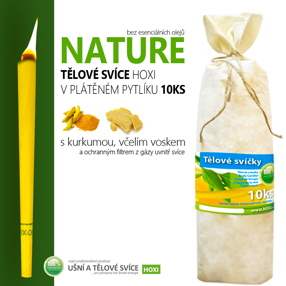 Tělové svíce HOXI® NATURE 10ks v pytlíku