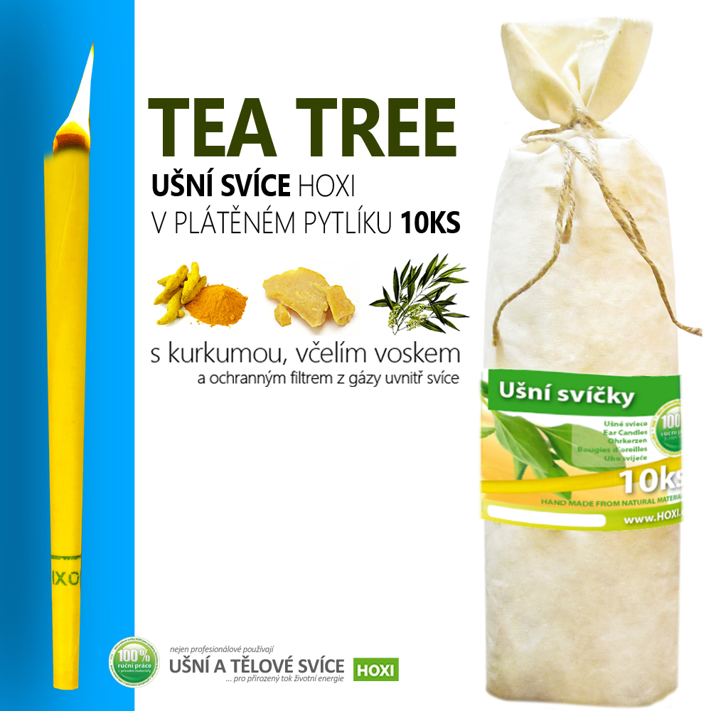 Ušní svíce HOXI® s Tea Tree – 10 ks v pytlíku